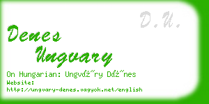 denes ungvary business card